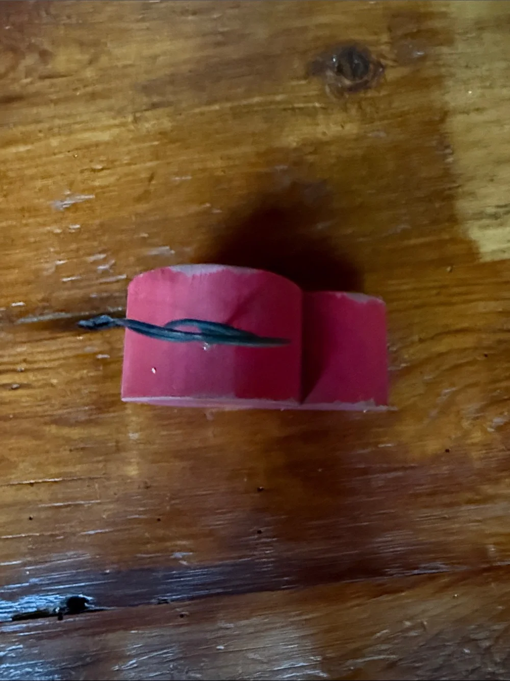 Handmade Painted Red Wooden Heart Photo or Note or Card Holder